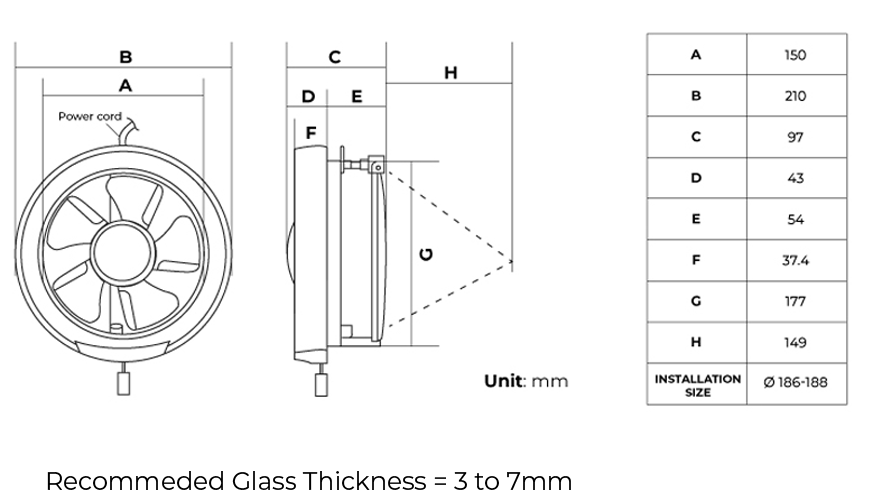 KDK Round Exhaust Fan 6" | 15WUD