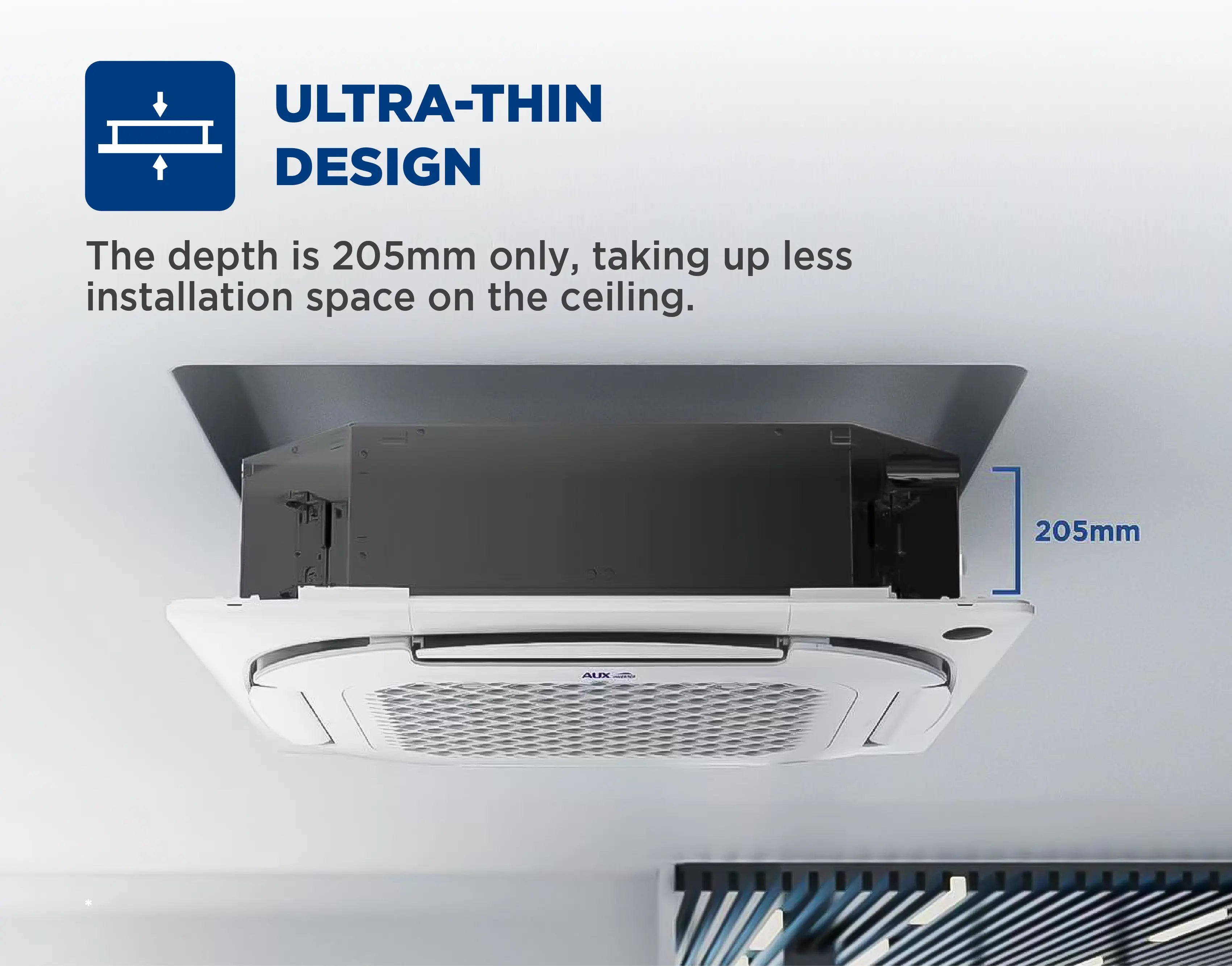 AUX 2.0Hp Inverter Ceiling Cassette Q-Series - ALCA-C18/4DR3QAB