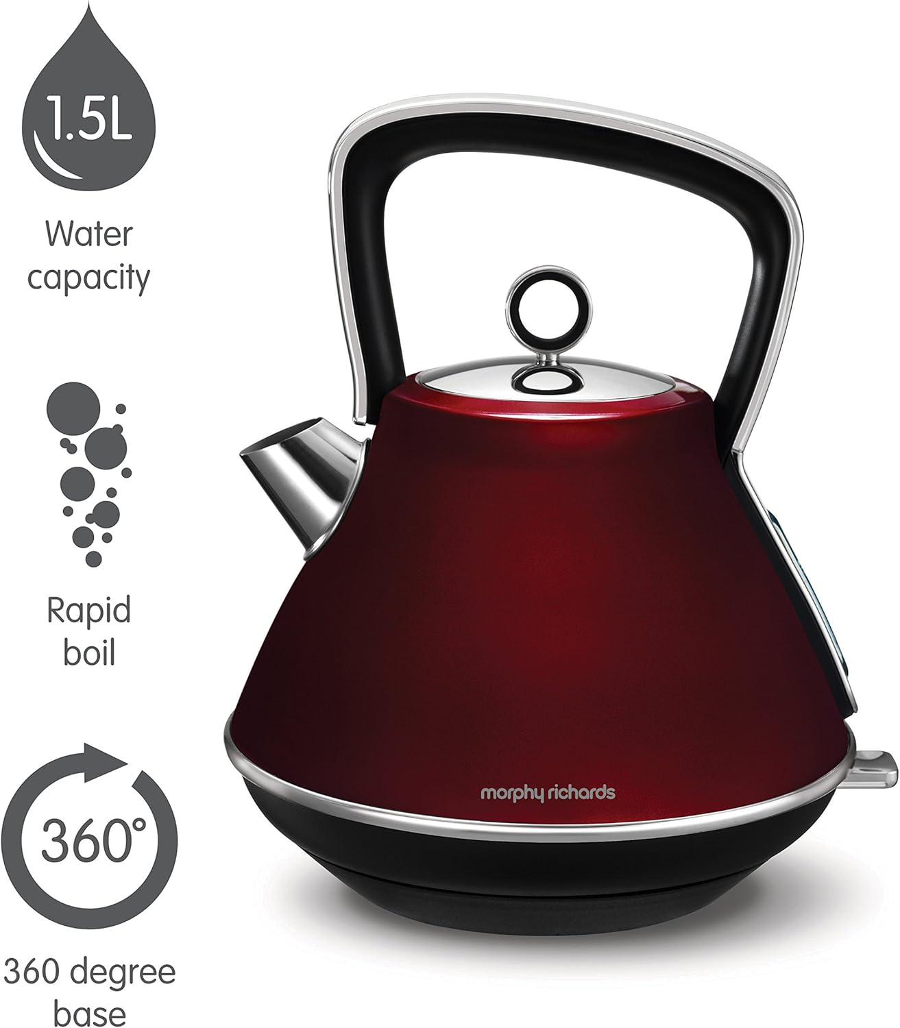 Morphy Richards Evoke Pyramid Red Kettle - 100108