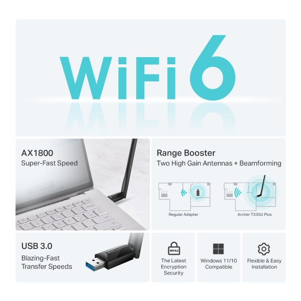 Tapo Wireless High Gain USB Adapter | Archer TX35U Plus