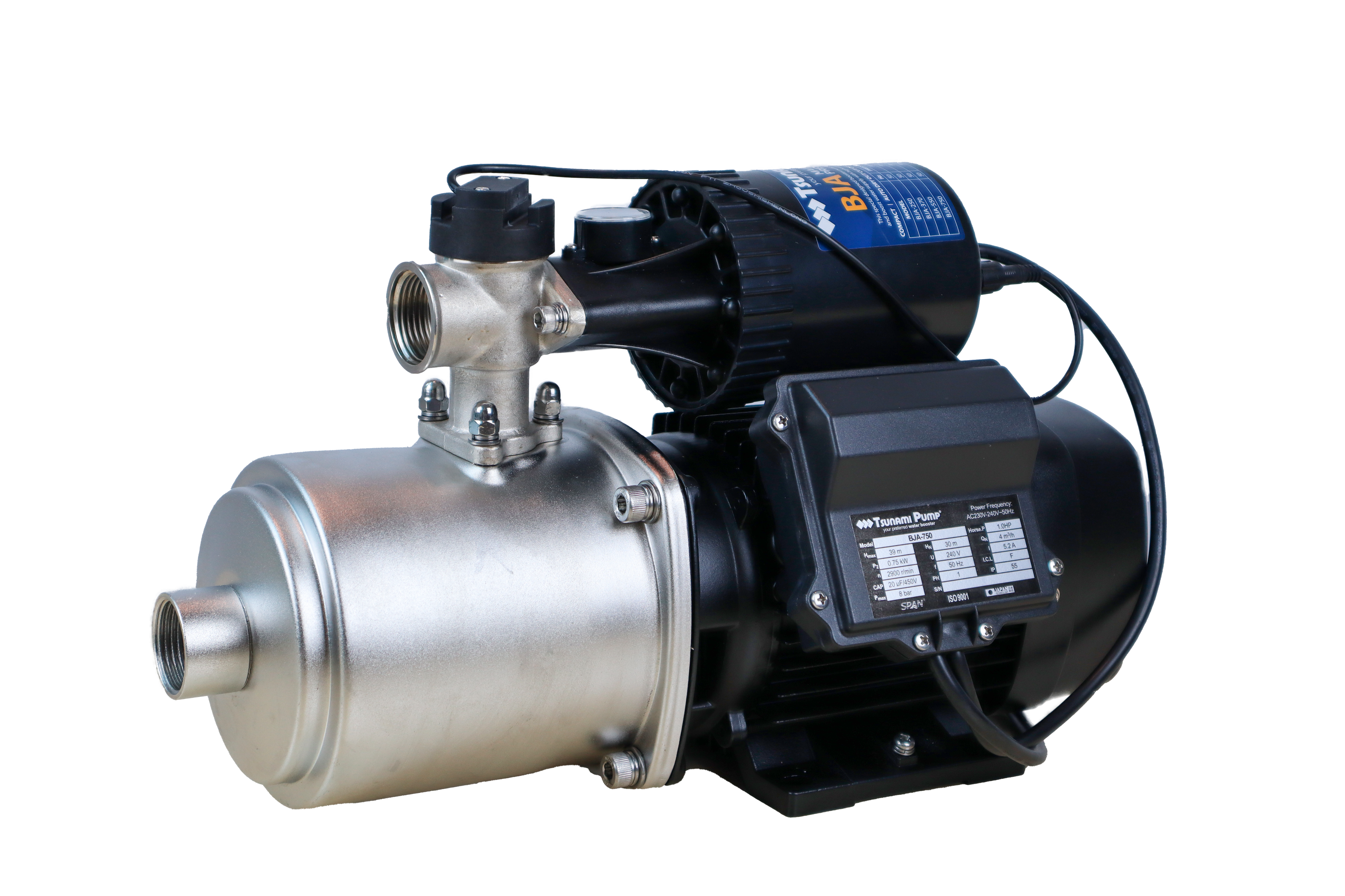 Tsunami 1.0Hp 4.0m3/H Main Pipe Assist Pressure Pump | BJA-750