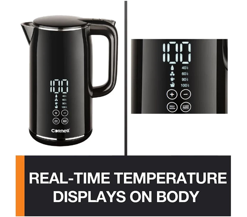 Cornell Digital Cordless Kettle W/ Temperature Control 1.7L | CJK-E170DS