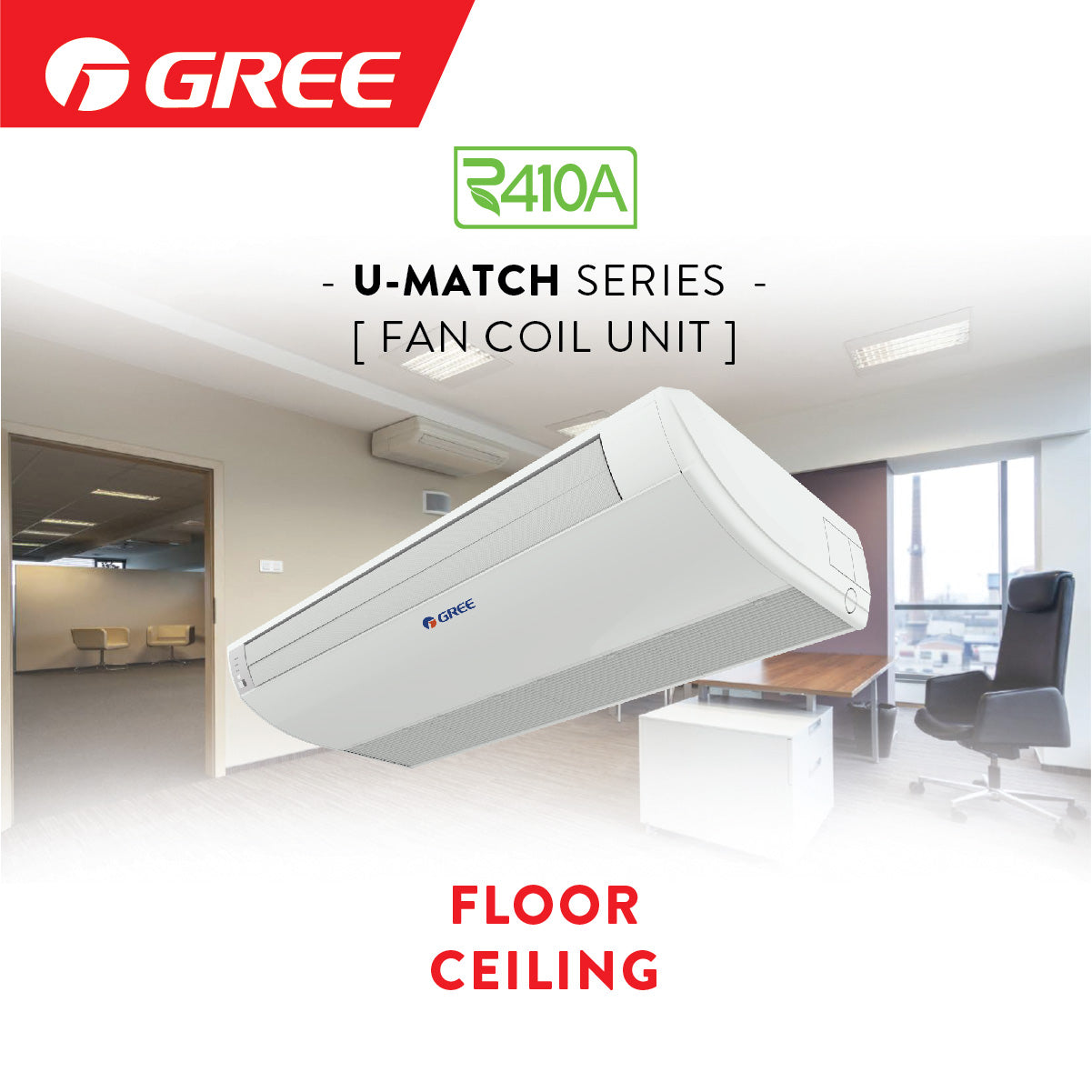 Gree 5.0Hp Floor Ceiling Type Aircond | GU140ZD/A-K
