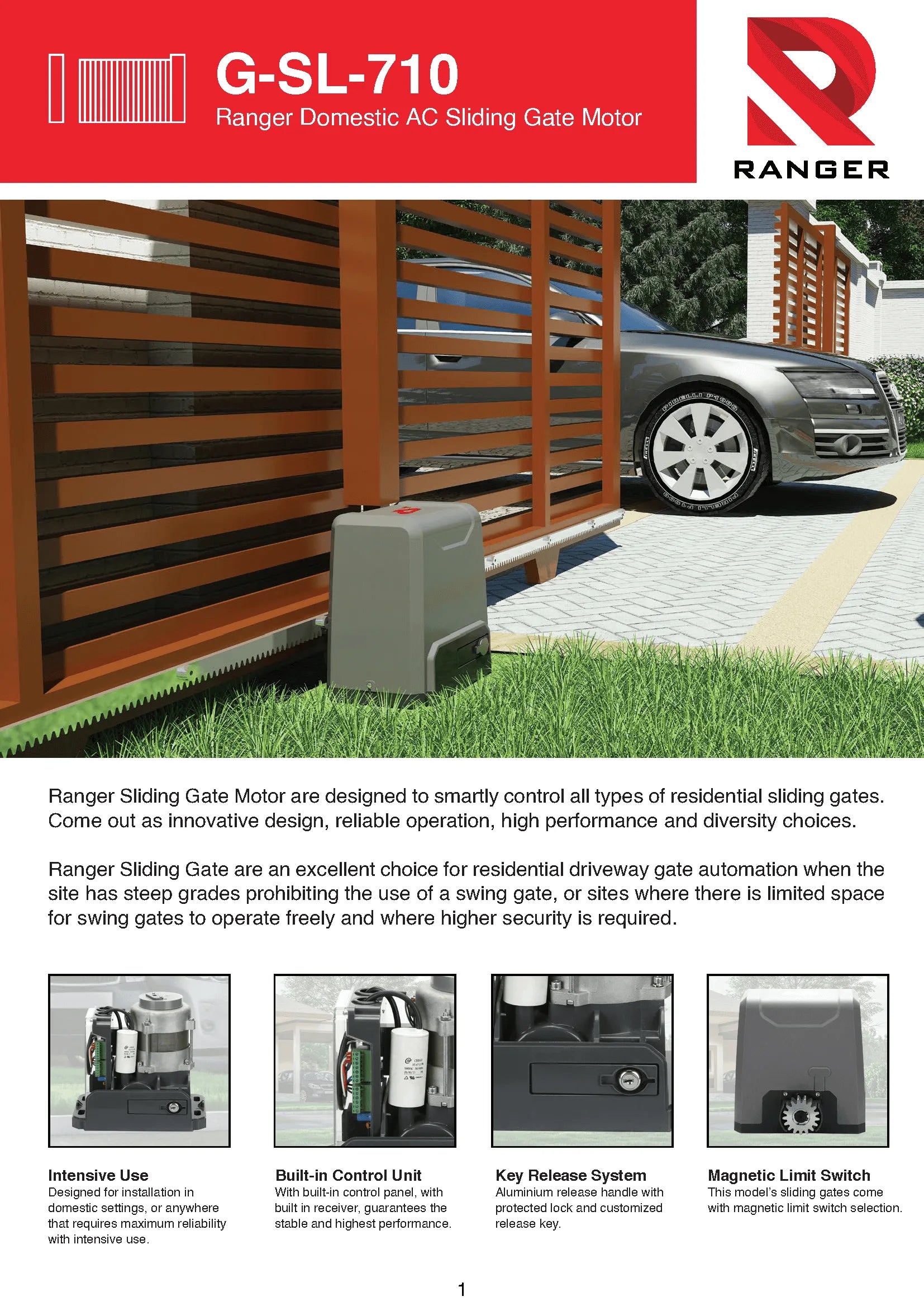 Ranger Slidding Auto Gate Motor with Installation | G-SL-710-M-M