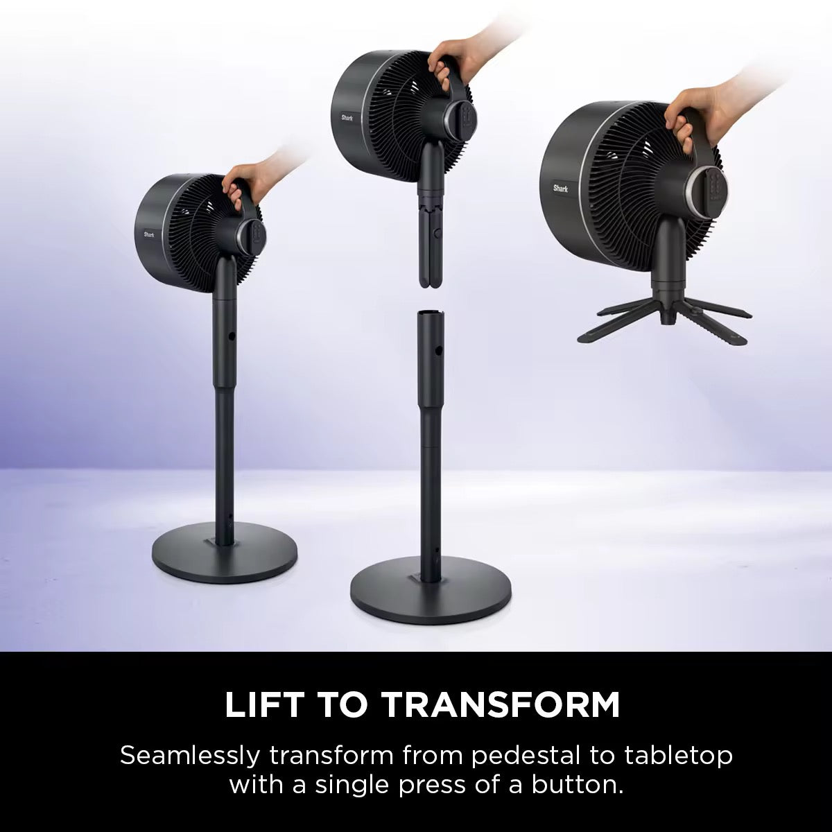 Shark FlexBreeze Cordless & Portable Fan, Indoor & Outdoor, Stand Fan & Pedestal Tabletop, Black / White - FA221
