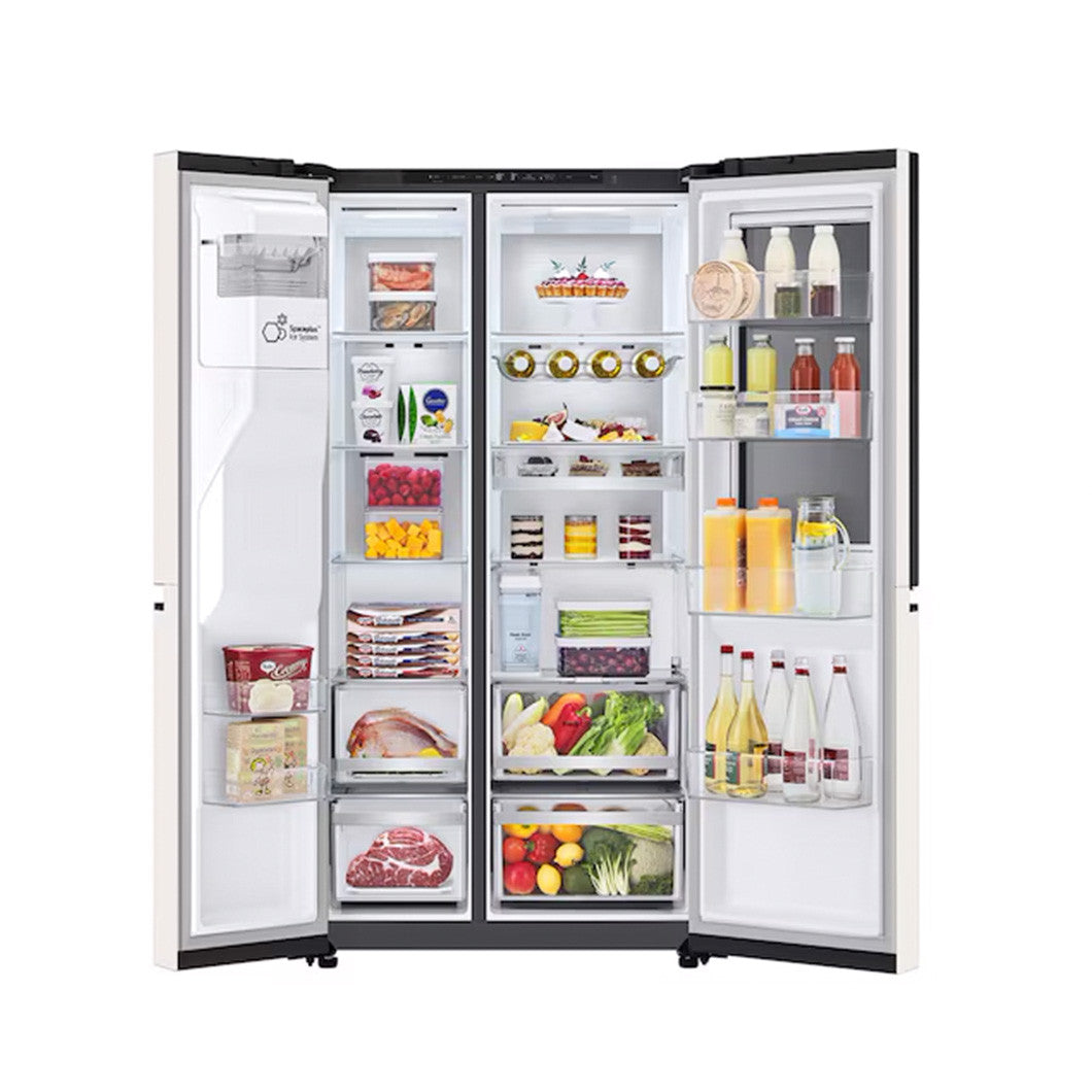 LG InstaView Door-in-Door Side by Side Fridge Objet Collection 628L - Beige | GS-X6104BE