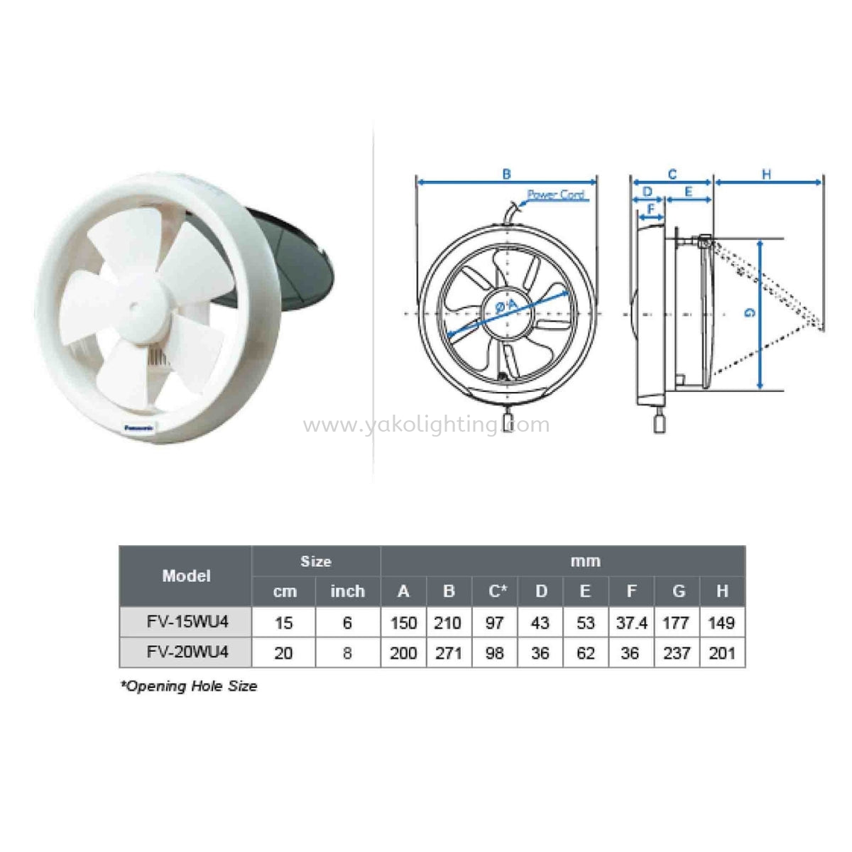 Panasonic 8" Round Exhaust Fan - FV-20WU4