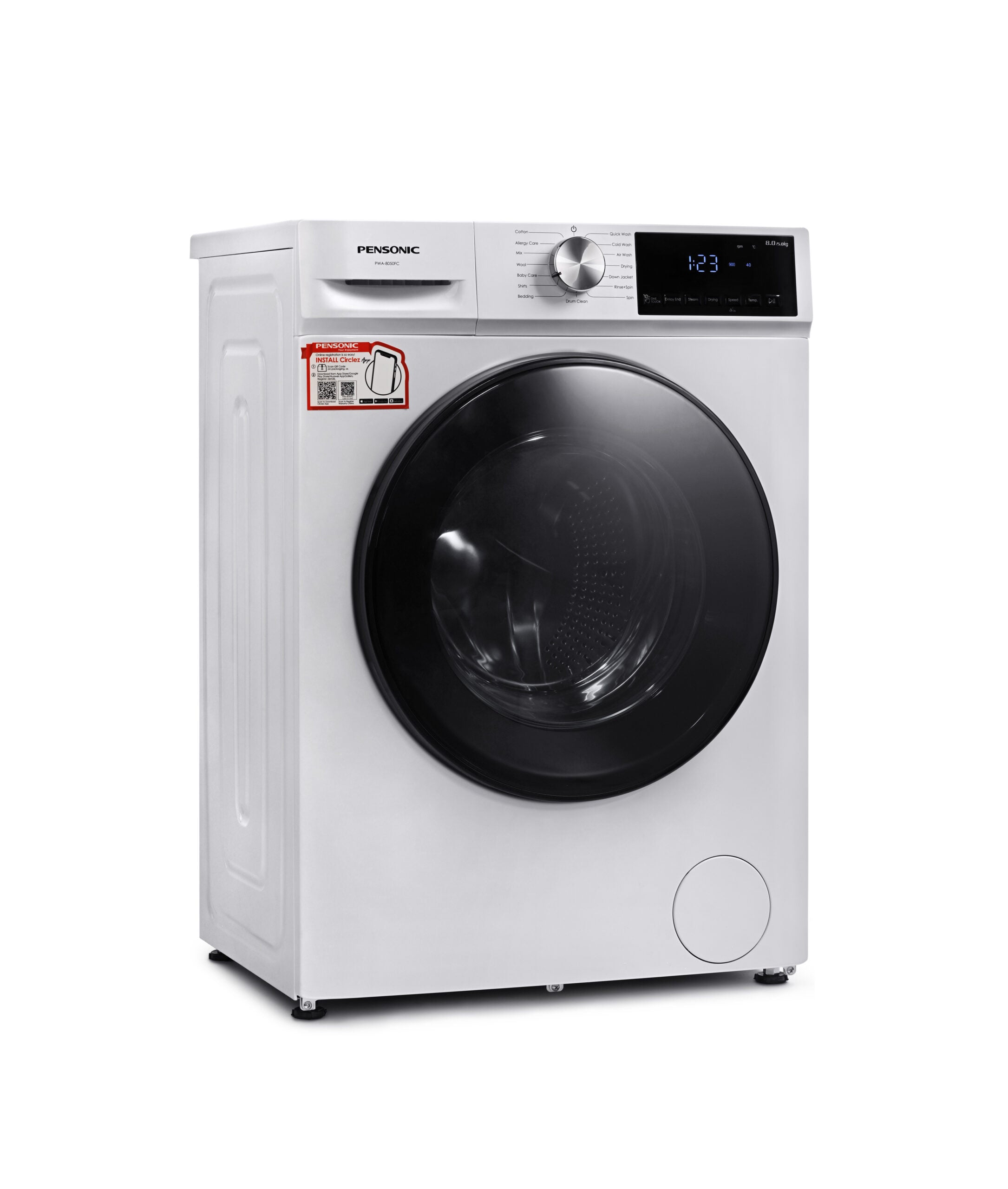 Pensonic INVERTER Front Load Washing Machine | 8kgs 2-in-1 Dryer and Washer | PWA-8050FC