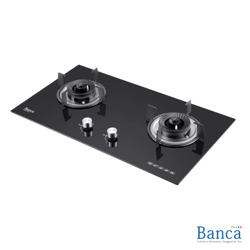 Banca Tempered Glass Built In Hob | BGH-NOVA-2BF-BL