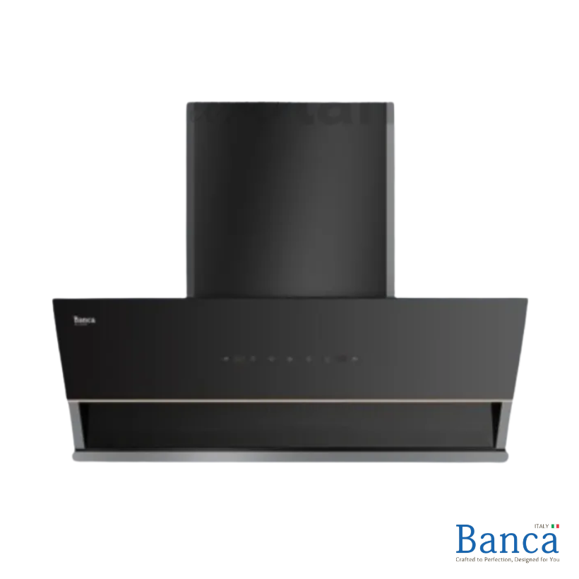 Banca Slanted Kitchen Cooker Hood | BCH-LAZIO-90BL