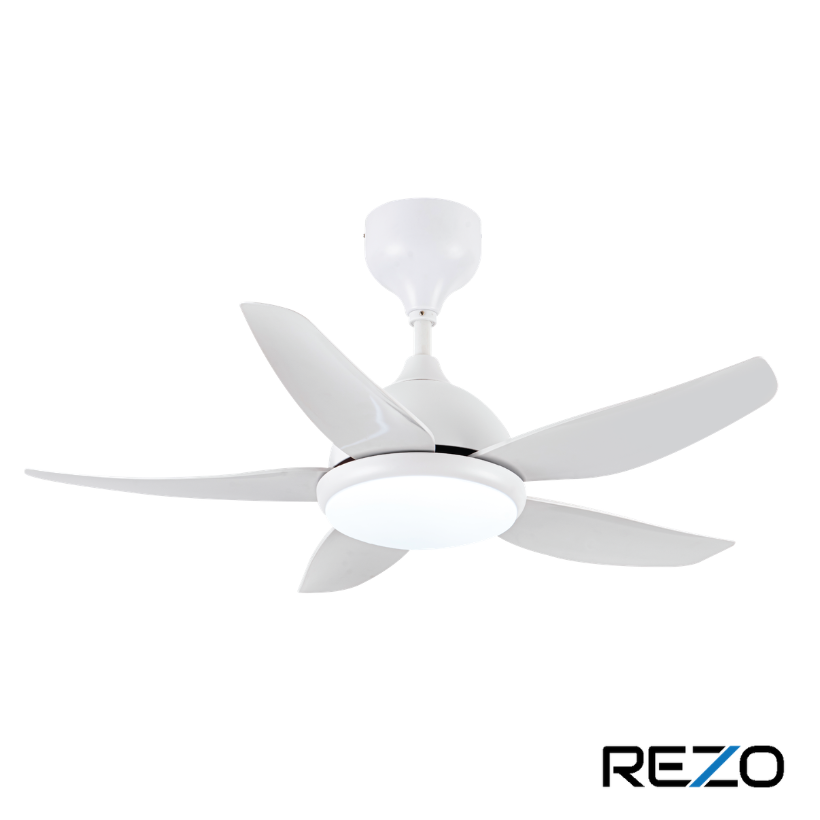 Rezo 42" 5 Blade Ceiling Fan with LED & Remote (Matte White) | MW42-MERCURYLED