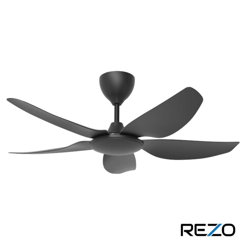 Rezo Trendy 42" 5 Blades Ceiling Fan with Remote (Matte Black) | MB42-N42