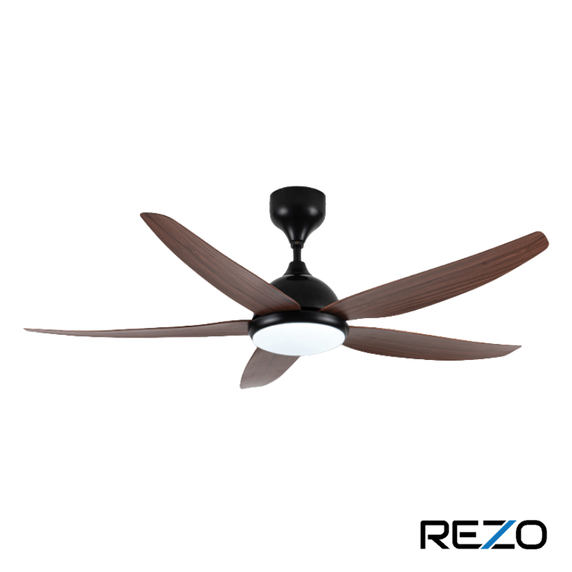 Rezo 56" 5 Blade Ceiling Fan with LED & Remote (Dark Wood) | DW56-MERCURYLED