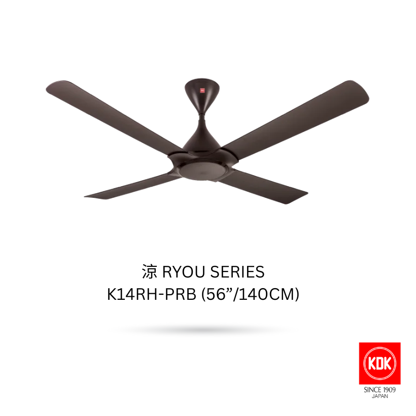 KDK 4 Blades (DC) Ceiling Fan with remote controller | K14RH-PBR