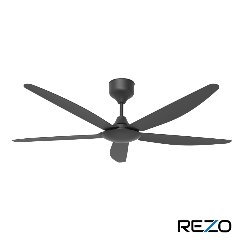 Rezo Classic 56" 5 Blade Ceiling Fan With Remote (Matte Black) | MB56-MY56EX