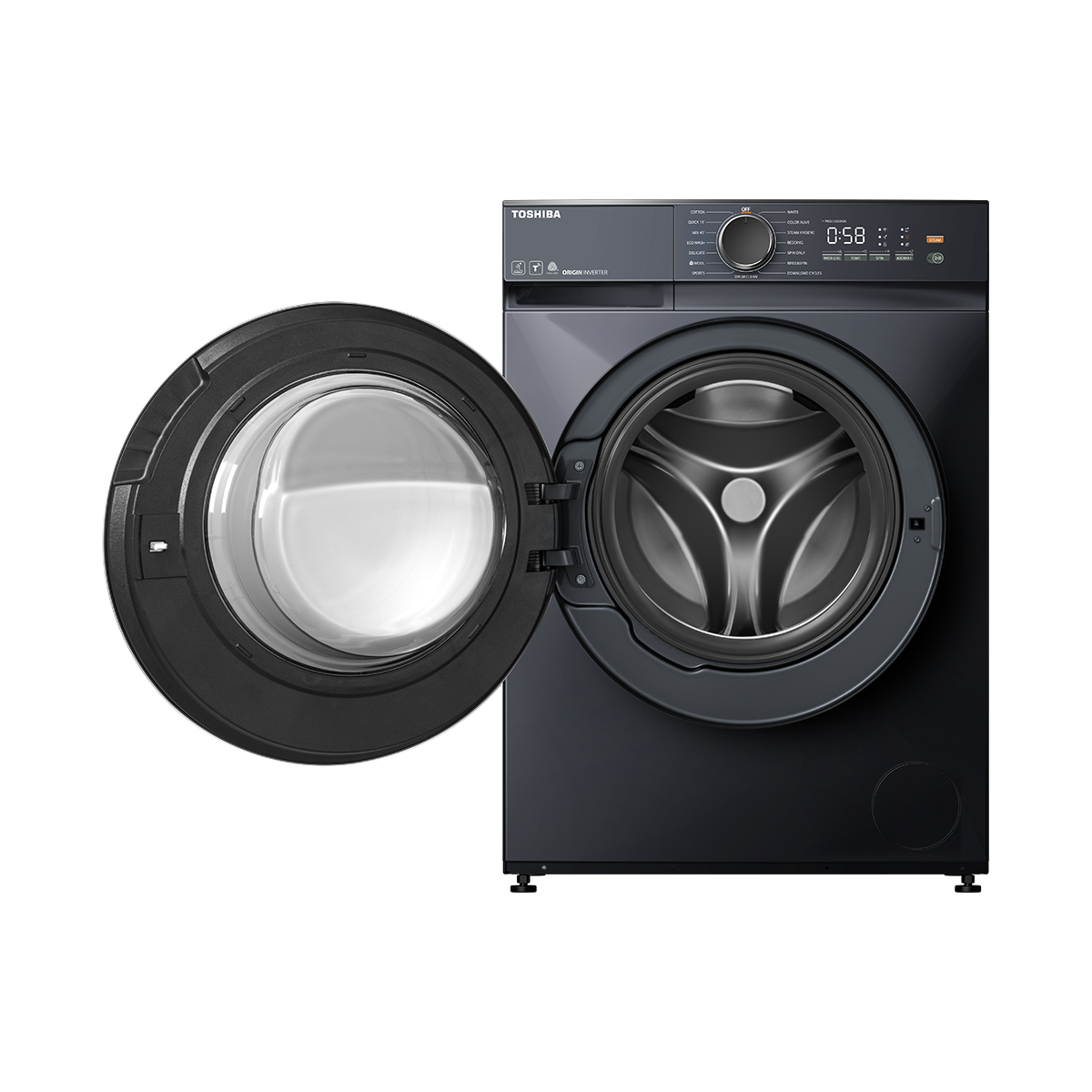 TOSHIBA 8.5KG Inverter Ufb Iot Aroma Front Loading Washer (MORANDI GREY) | MODEL : TWT21BU95UWM(MG)