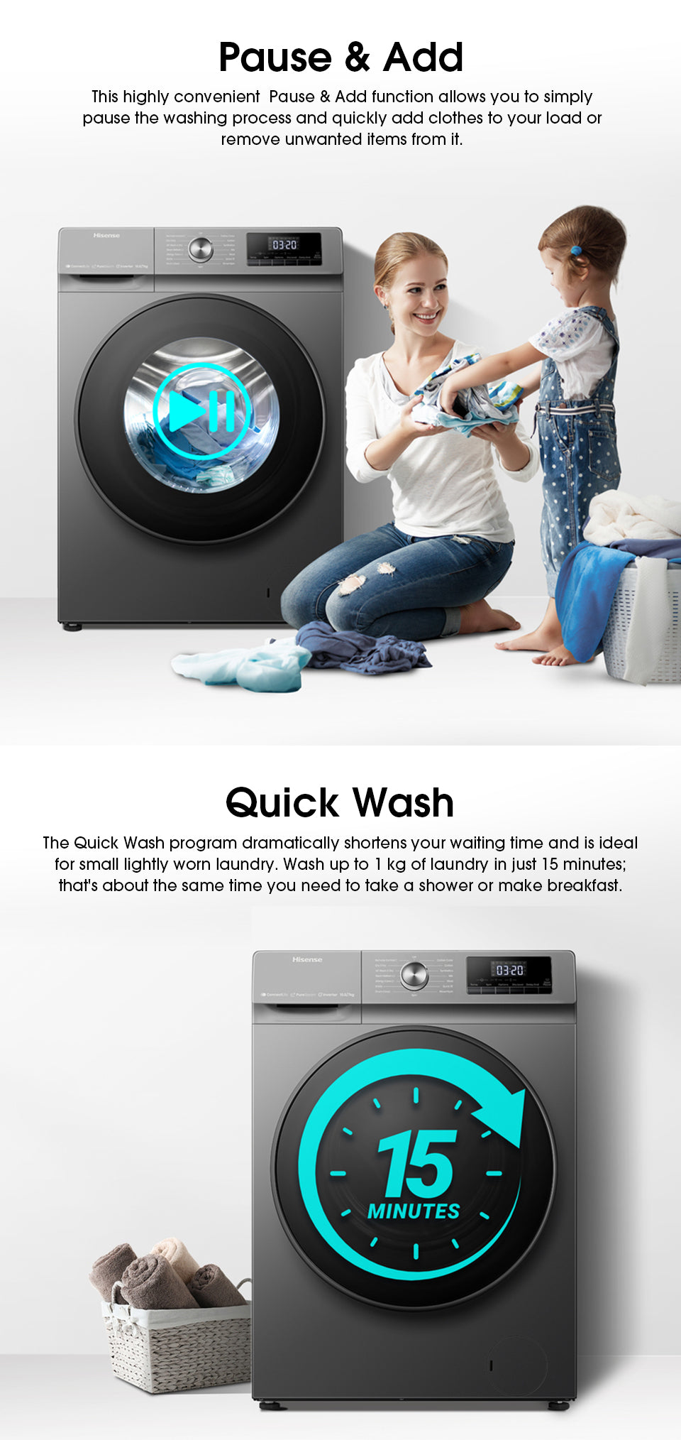 HISENSE Front Load Washer & Dryer 10.5KG