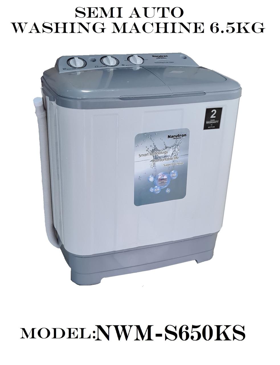 Narutron Semi Auto Washing Machine 6.5kg | NWM-S650KS