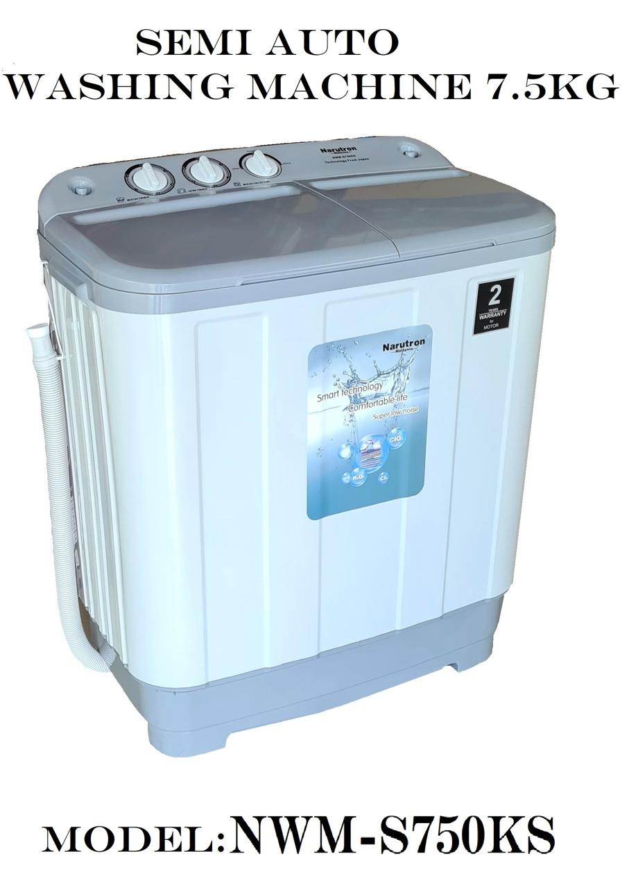 Narutron Semi Auto Washing Machine 7.5kg | NWM-S750KS