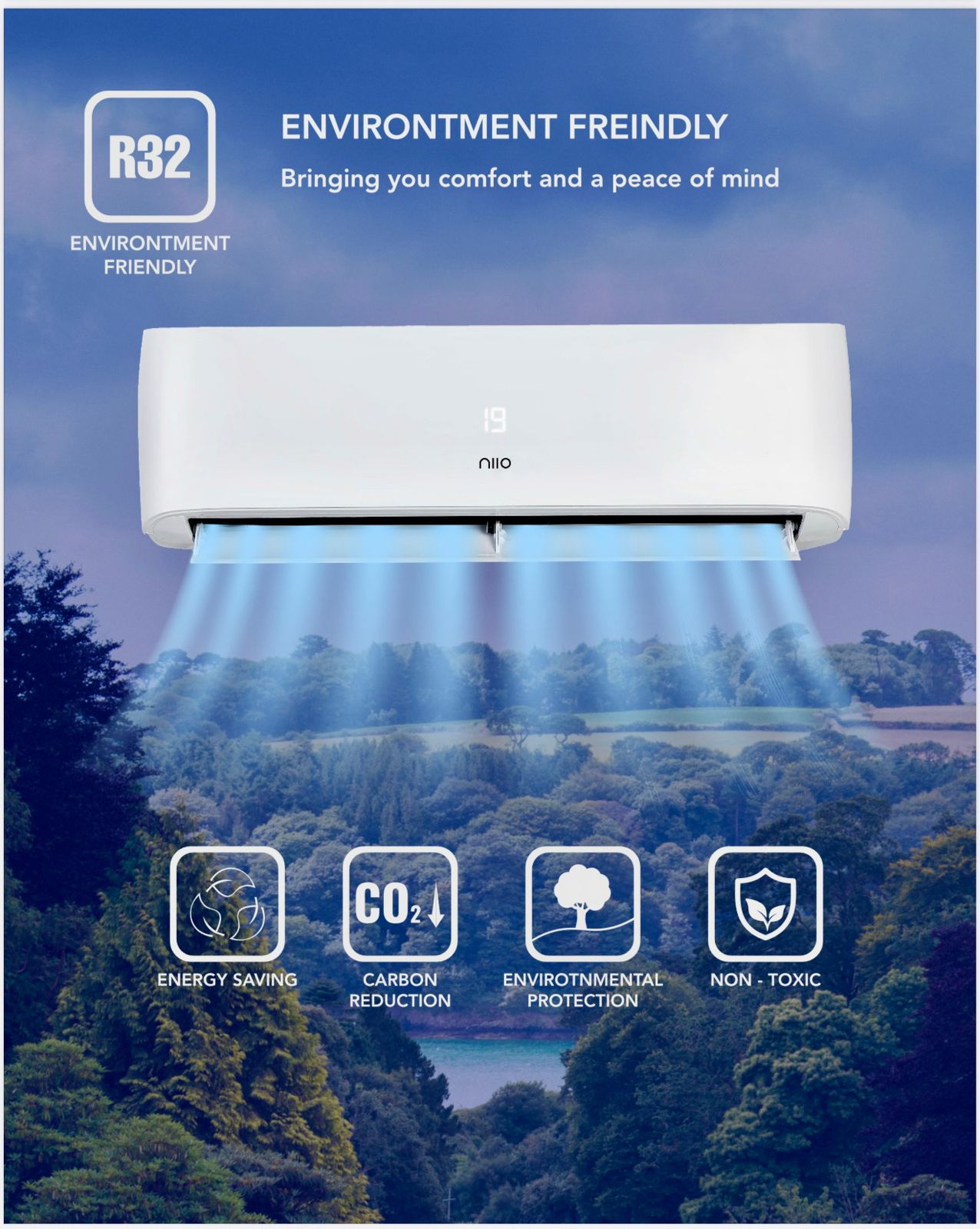 Niio 1.0Hp Wall Mounted Type Aircond