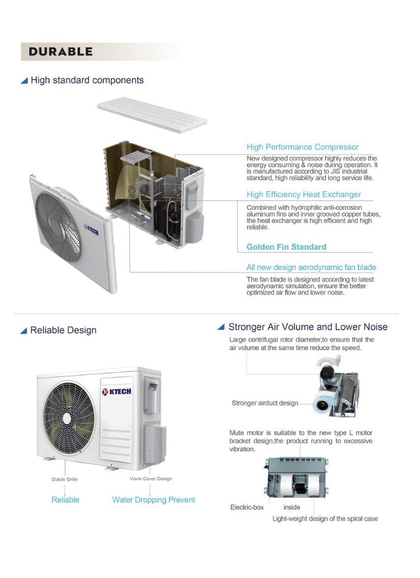 KTECH 1.0Hp Wall Mounted Aircond |  SMFC09B-3A1A3NA