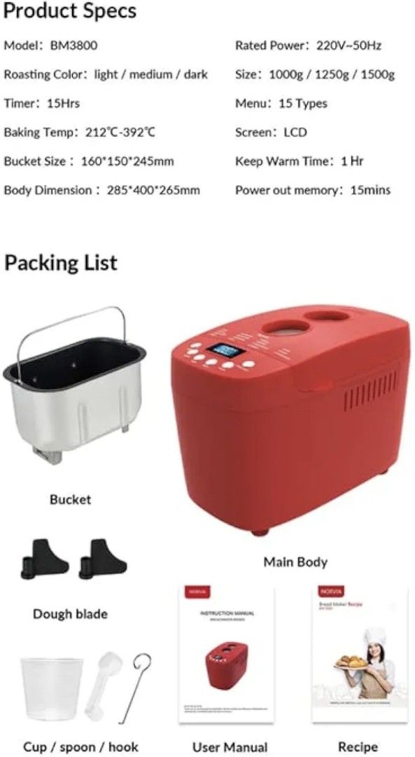 Airbot Norvia Bread Maker | BM3800
