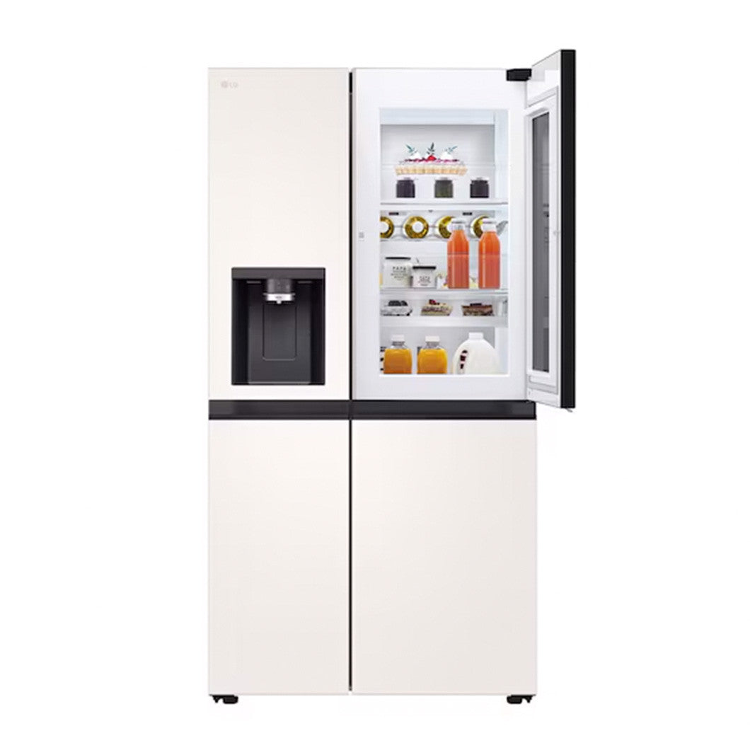 LG InstaView Door-in-Door Side by Side Fridge Objet Collection 628L - Beige | GS-X6104BE