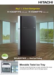 Hitachi Top Mount Fridge 565L - R-VG630P7PB