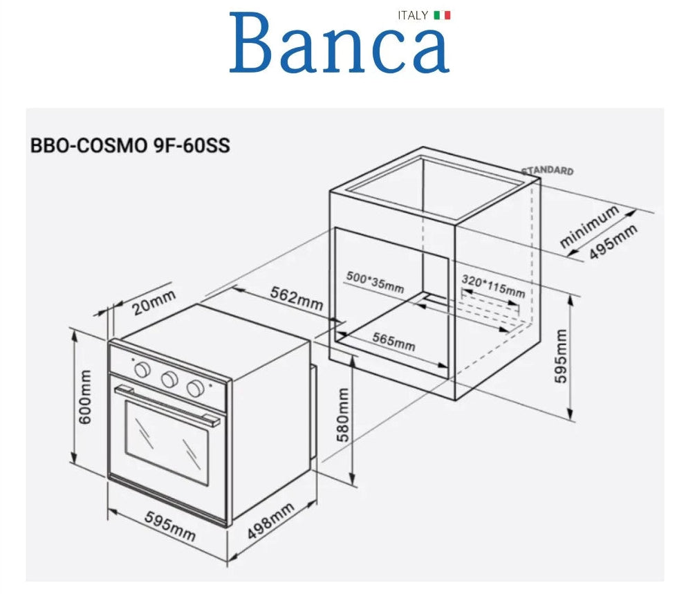 Banca Built In Oven | BBO-COSMO-9F-60SS