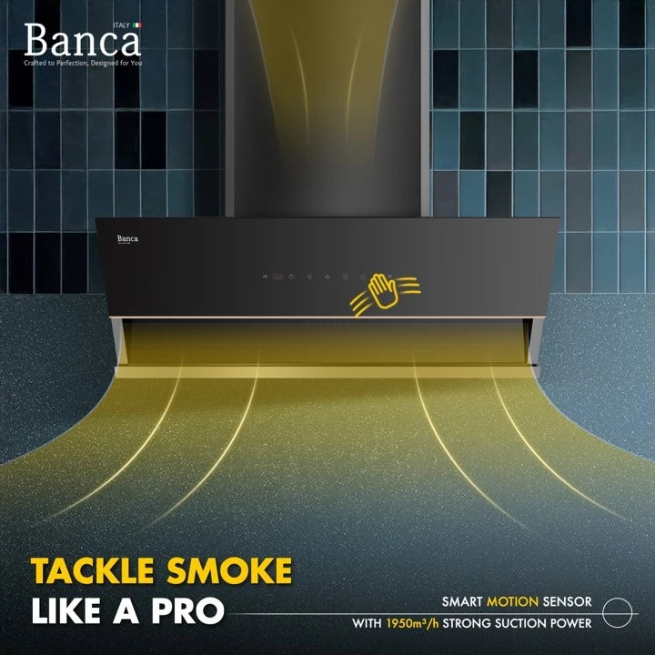 Banca Slanted Kitchen Cooker Hood | BCH-LAZIO-90BL