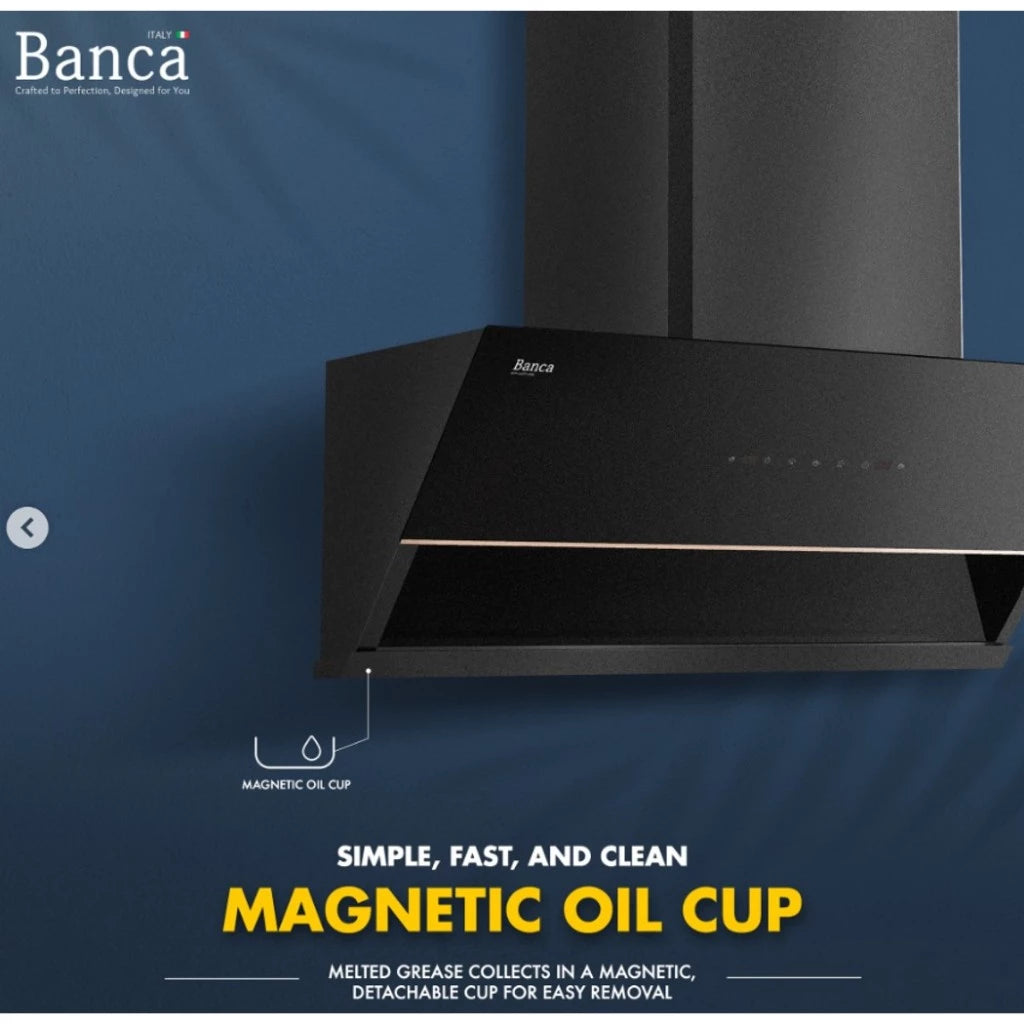 Banca Slanted Kitchen Cooker Hood | BCH-LAZIO-90BL