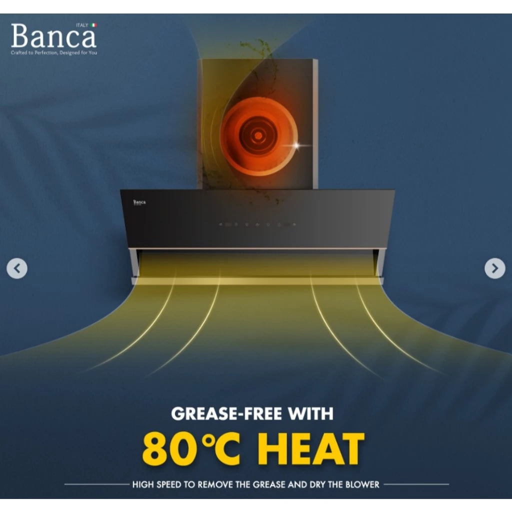 Banca Slanted Kitchen Cooker Hood | BCH-LAZIO-90BL