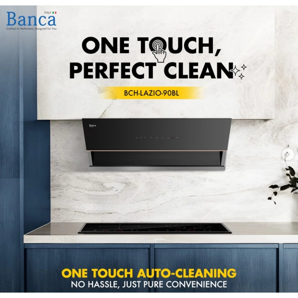 Banca Slanted Kitchen Cooker Hood | BCH-LAZIO-90BL