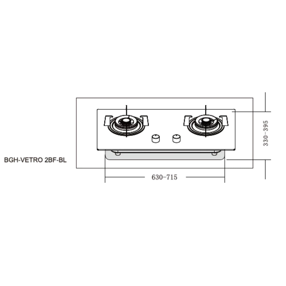 Banca Flexi Built In Gas Hob | BGH-VETRO 2BF-BL