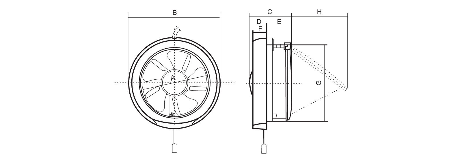 KDK Round Exhaust Fan 6" | 15WUD