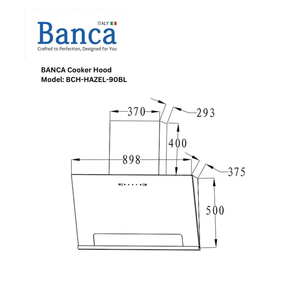 Banca Suction Hood | BCH-HAZEL-DC-90BL